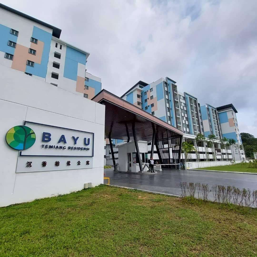 Actual photo — Bayu Temiang Residensi entrance and towers