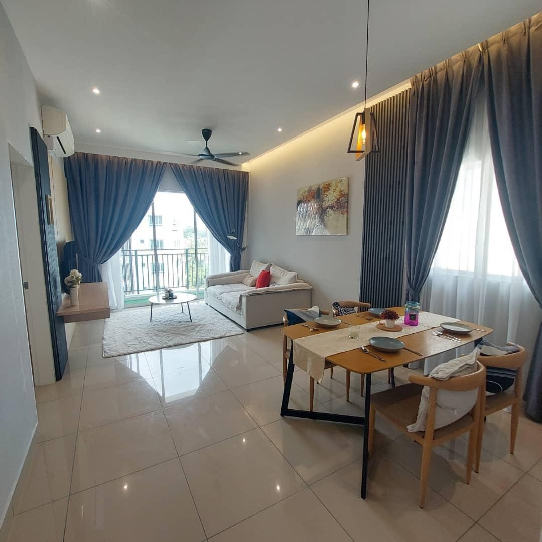 Actual photo — furnished living room with balcony view